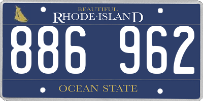 RI license plate 886962