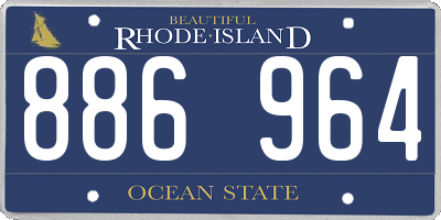 RI license plate 886964