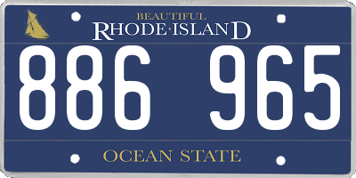 RI license plate 886965