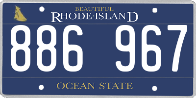 RI license plate 886967