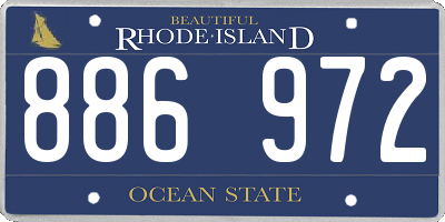 RI license plate 886972