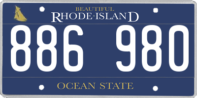 RI license plate 886980