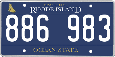 RI license plate 886983