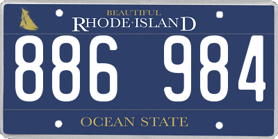 RI license plate 886984