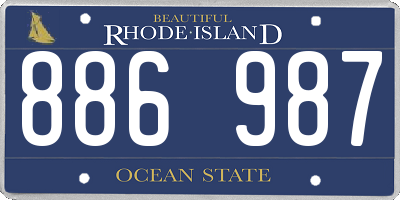 RI license plate 886987