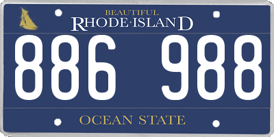 RI license plate 886988