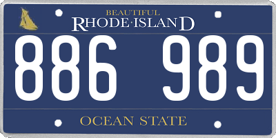 RI license plate 886989