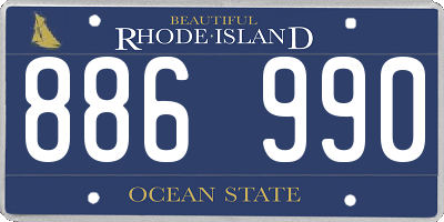 RI license plate 886990