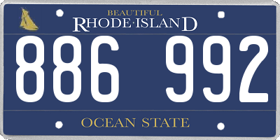 RI license plate 886992