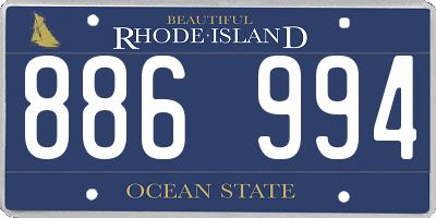 RI license plate 886994