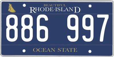 RI license plate 886997