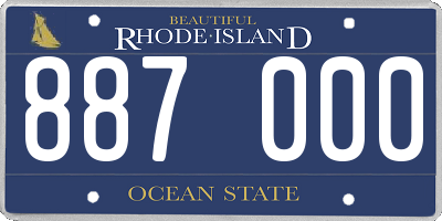 RI license plate 887000