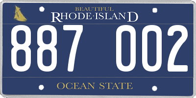RI license plate 887002