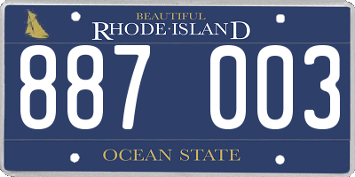 RI license plate 887003