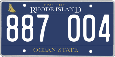 RI license plate 887004