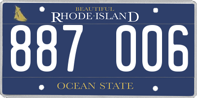 RI license plate 887006