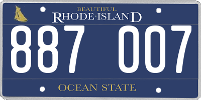 RI license plate 887007