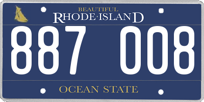 RI license plate 887008
