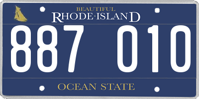 RI license plate 887010
