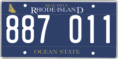 RI license plate 887011