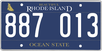 RI license plate 887013