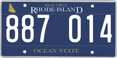 RI license plate 887014