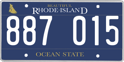RI license plate 887015