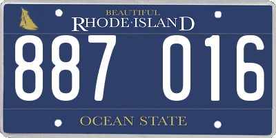 RI license plate 887016