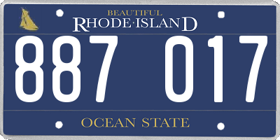RI license plate 887017