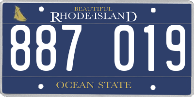 RI license plate 887019