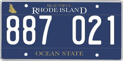 RI license plate 887021