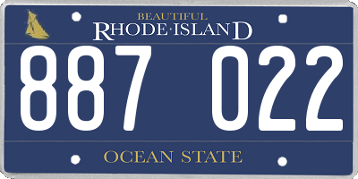 RI license plate 887022