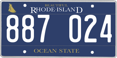 RI license plate 887024