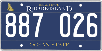 RI license plate 887026