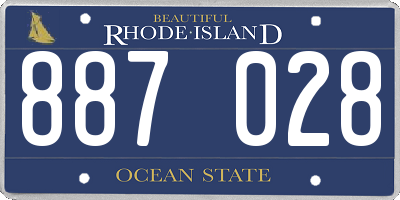 RI license plate 887028