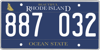 RI license plate 887032