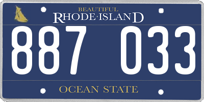 RI license plate 887033