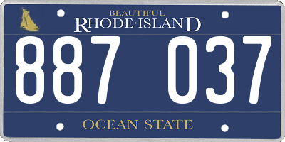 RI license plate 887037