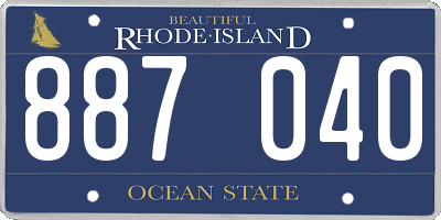 RI license plate 887040