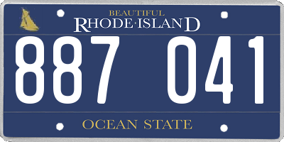 RI license plate 887041