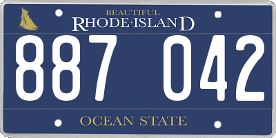 RI license plate 887042