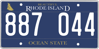 RI license plate 887044