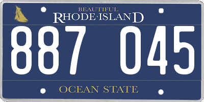 RI license plate 887045