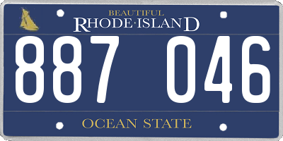 RI license plate 887046