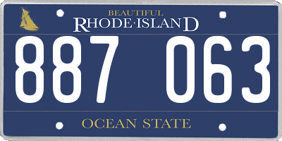 RI license plate 887063