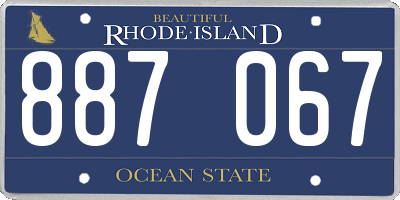 RI license plate 887067