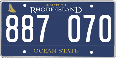 RI license plate 887070