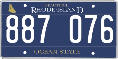 RI license plate 887076