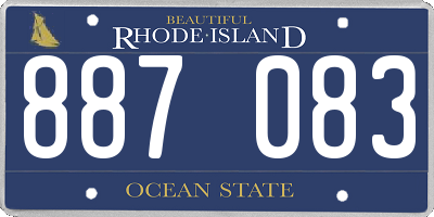 RI license plate 887083