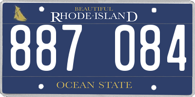 RI license plate 887084